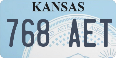 KS license plate 768AET
