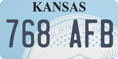 KS license plate 768AFB