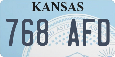 KS license plate 768AFD