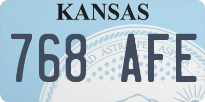 KS license plate 768AFE