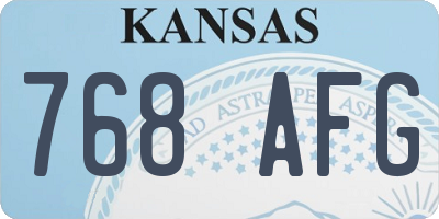 KS license plate 768AFG