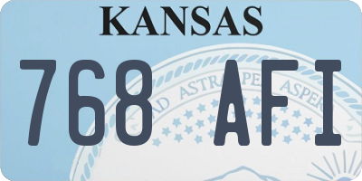 KS license plate 768AFI