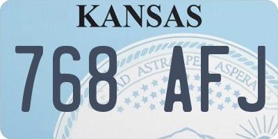 KS license plate 768AFJ