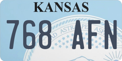 KS license plate 768AFN