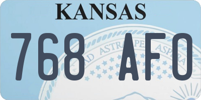 KS license plate 768AFO