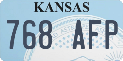 KS license plate 768AFP
