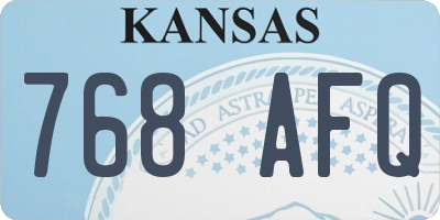 KS license plate 768AFQ