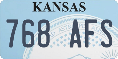 KS license plate 768AFS
