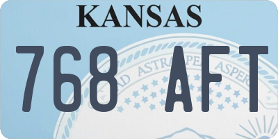 KS license plate 768AFT
