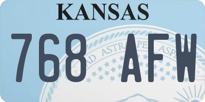 KS license plate 768AFW