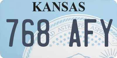 KS license plate 768AFY