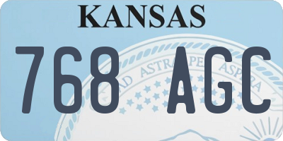KS license plate 768AGC