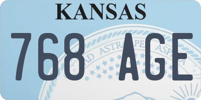 KS license plate 768AGE