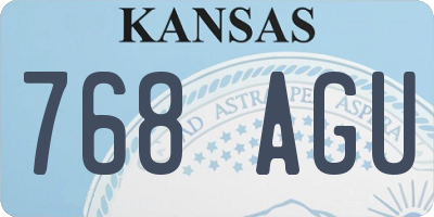 KS license plate 768AGU