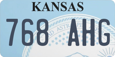 KS license plate 768AHG