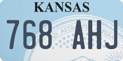KS license plate 768AHJ