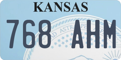 KS license plate 768AHM
