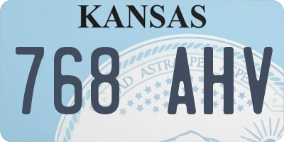 KS license plate 768AHV