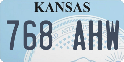 KS license plate 768AHW
