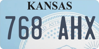 KS license plate 768AHX