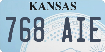 KS license plate 768AIE