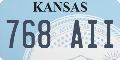 KS license plate 768AII