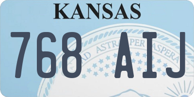 KS license plate 768AIJ