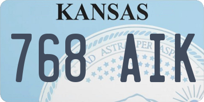KS license plate 768AIK