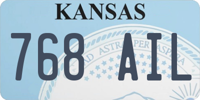 KS license plate 768AIL