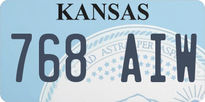 KS license plate 768AIW