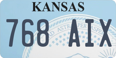 KS license plate 768AIX