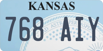KS license plate 768AIY