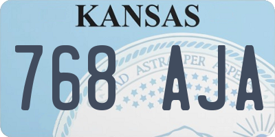 KS license plate 768AJA