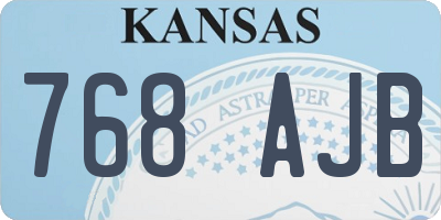KS license plate 768AJB