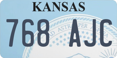 KS license plate 768AJC