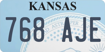 KS license plate 768AJE