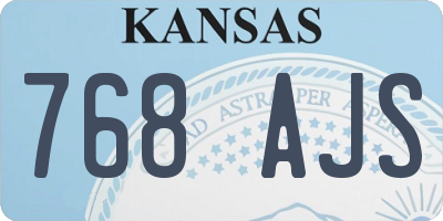 KS license plate 768AJS