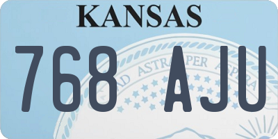 KS license plate 768AJU