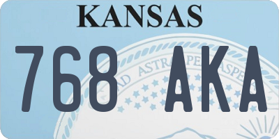 KS license plate 768AKA