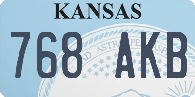 KS license plate 768AKB