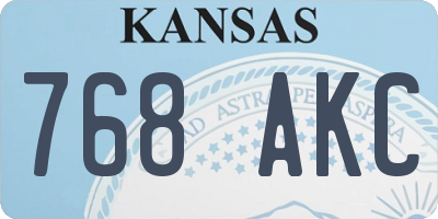 KS license plate 768AKC