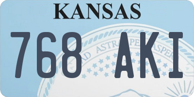 KS license plate 768AKI