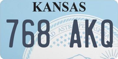 KS license plate 768AKQ