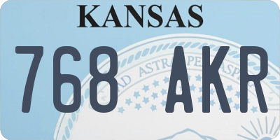 KS license plate 768AKR