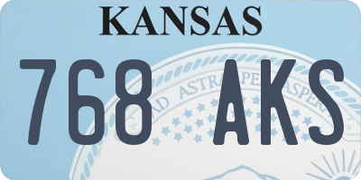 KS license plate 768AKS