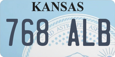 KS license plate 768ALB