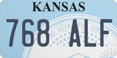 KS license plate 768ALF