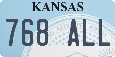 KS license plate 768ALL