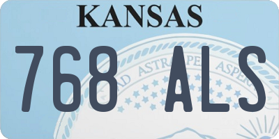 KS license plate 768ALS