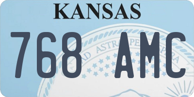 KS license plate 768AMC